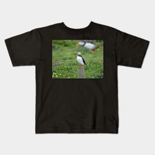 Puffin photobomb Kids T-Shirt